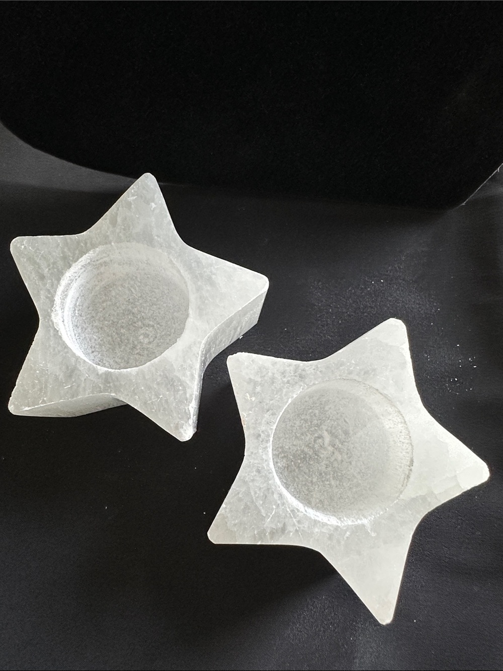 Selenite NWOT star shaped candle holder. Genuine gemstone holder w/ tea light